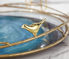 Load image into Gallery viewer, &quot;Arna Lisa&quot; Royal Collection - Luxury Unique Design - Gold Glass Trays Decorative Creative Bird Frame
