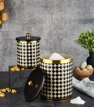 Load image into Gallery viewer, &quot;Arna Lia&quot; Royal Collection - Luxury Black and Gold - Storage 2 Jars/Containers
