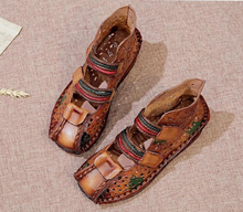 Load image into Gallery viewer, &quot;Arna&quot; Collection Shoes - Handcrafted Original Leathers - Retro Women Sandals Hand-Painted
