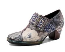 Load image into Gallery viewer, &quot;Arna&quot; Collection Shoes - Handcrafted Original Leathers - Women Shoes Female Print Fabric High Heels Retro Pumps
