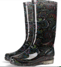 Load image into Gallery viewer, Rain Boots/Gumboots Women High-Top Boots - NON-SLIP, WATERPROOF, PVC

