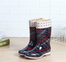 Load image into Gallery viewer, Rain Boots/Gumboots Women High-Top Boots - NON-SLIP, WATERPROOF, PVC
