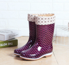 Load image into Gallery viewer, Rain Boots/Gumboots Women High-Top Boots - NON-SLIP, WATERPROOF, PVC
