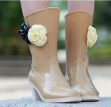 Load image into Gallery viewer, Luxury - Women&#39;s Soft Rain Boots High-Heeled Boots - Water-Proof - Non-Slip
