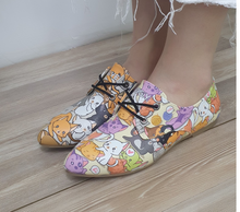 Load image into Gallery viewer, Cats Pattern Daily Print Women Leather Shoes - Many Styles &amp; Colours
