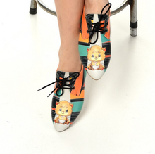 Load image into Gallery viewer, Cats Pattern Daily Print Women Leather Shoes - Many Styles &amp; Colours
