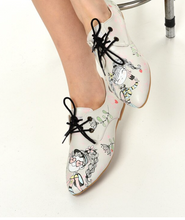 Load image into Gallery viewer, Cats Pattern Daily Print Women Leather Shoes - Many Styles &amp; Colours

