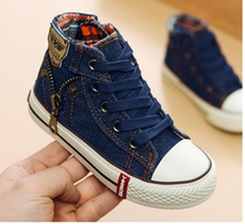 Load image into Gallery viewer, Boys Girls Sport Shoes Breathable Denim Sneakers Canvas Boots
