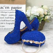 Load image into Gallery viewer, Limited Edition - Luxury Lace Shoe Set - Many colours &amp; Sizes (Shoe + Clutch)
