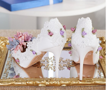 Load image into Gallery viewer, Limited Edition - Luxury Lace Shoe Set - Many colours &amp; Sizes (Shoe + Clutch) Wedding
