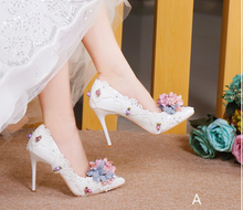 Load image into Gallery viewer, Limited Edition - Luxury Lace Shoe Set - Many colours &amp; Sizes (Shoe + Clutch) Wedding
