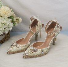 Load image into Gallery viewer, Limited Edition - Luxury Lace Shoe Set - Many colours &amp; Sizes (Shoe + Clutch) Wedding
