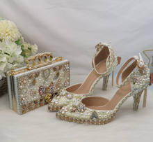 Load image into Gallery viewer, Limited Edition - Luxury Lace Shoe Set - Many colours &amp; Sizes (Shoe + Clutch) Wedding
