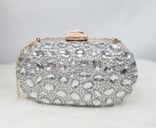 Load image into Gallery viewer, Limited Edition - Luxury Lace Shoe Set - Many colours &amp; Sizes (Shoe + Clutch) Silver Crystal Bride High heels ladies party dress shoes woman Round Toe
