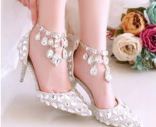 Load image into Gallery viewer, Limited Edition - Luxury Lace Shoe Set - Many colours &amp; Sizes (Shoe + Clutch) Wedding

