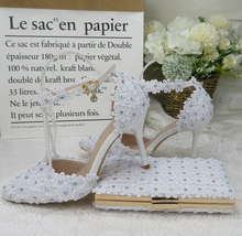 Load image into Gallery viewer, Limited Edition - Luxury Lace Shoe Set - Many colours &amp; Sizes (Shoe + Clutch) Wedding

