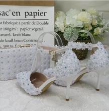 Load image into Gallery viewer, Limited Edition - Luxury Lace Shoe Set - Many colours &amp; Sizes (Shoe + Clutch) Wedding
