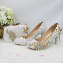 Load image into Gallery viewer, Limited Edition - Luxury Lace Shoe Set - Flat &amp; Heels - Many colours &amp; Sizes (Shoe + Clutch) Wedding
