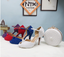 Load image into Gallery viewer, Limited Edition - Luxury Lace Shoe Set - Many colours &amp; Sizes (Shoe + Clutch) Wedding
