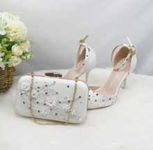 Load image into Gallery viewer, Limited Edition - Luxury Lace Shoe Set - Many Colours &amp; Sizes (Shoe + Clutch) Wedding
