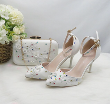 Load image into Gallery viewer, Limited Edition - Luxury Lace Shoe Set - Many Colours &amp; Sizes (Shoe + Clutch) Wedding
