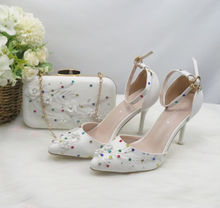 Load image into Gallery viewer, Limited Edition - Luxury Lace Shoe Set - Many Colours &amp; Sizes (Shoe + Clutch) Wedding

