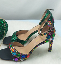 Load image into Gallery viewer, Limited Edition - Luxury Lace Shoe Set - Many colours &amp; Sizes (Shoe + Clutch) Wedding

