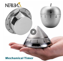 Load image into Gallery viewer, Chef Cooking Timer Kitchen Stainless Steel Eggs 60 Minutes Mechanical Alarm Clock Time Clock Time Management
