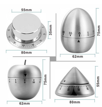 Load image into Gallery viewer, Chef Cooking Timer Kitchen Stainless Steel Eggs 60 Minutes Mechanical Alarm Clock Time Clock Time Management

