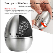 Load image into Gallery viewer, Chef Cooking Timer Kitchen Stainless Steel Eggs 60 Minutes Mechanical Alarm Clock Time Clock Time Management
