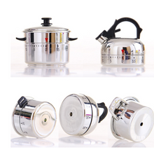 Load image into Gallery viewer, 60 Minutes Kitchen Timer Stainless Steel Timer Clock Kitchen Gadget Manual Mechanical Clockwork Cooking Alarm Reminder
