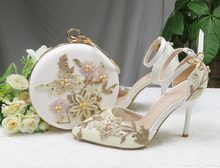 Load image into Gallery viewer, Limited Edition - Luxury Lace Shoe Set - Many Colours &amp; Sizes (Shoe + Clutch)
