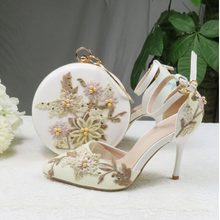 Load image into Gallery viewer, Limited Edition - Luxury Lace Shoe Set - Many Colours &amp; Sizes (Shoe + Clutch)
