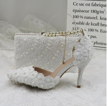 Load image into Gallery viewer, Limited Edition - Luxury Lace Shoe Set - Many colours &amp; Sizes (Shoe + Clutch)
