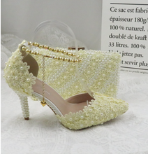 Load image into Gallery viewer, Limited Edition - Luxury Lace Shoe Set - Many colours &amp; Sizes (Shoe + Clutch)
