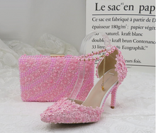 Load image into Gallery viewer, Limited Edition - Luxury Lace Shoe Set - Many colours &amp; Sizes (Shoe + Clutch)
