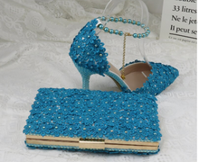 Load image into Gallery viewer, Limited Edition - Luxury Lace Shoe Set - Many colours &amp; Sizes (Shoe + Clutch)
