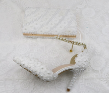 Load image into Gallery viewer, Limited Edition - Luxury Lace Shoe Set - Many colours &amp; Sizes (Shoe + Clutch)
