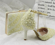 Load image into Gallery viewer, Limited Edition - Luxury Lace Shoe Set - Many colours &amp; Sizes (Shoe + Clutch)
