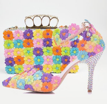 Load image into Gallery viewer, Limited Edition - Luxury Lace Shoe Set - Many Styles/Colours &amp; Sizes (Shoe + Clutch) Wedding
