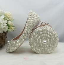 Load image into Gallery viewer, Limited Edition - Luxury Lace Shoe Set - Many Styles/Colours &amp; Sizes (Shoe + Clutch) Wedding
