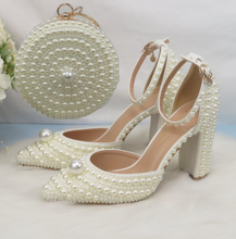Load image into Gallery viewer, Limited Edition - Luxury Lace Shoe Set - Many Styles/Colours &amp; Sizes (Shoe + Clutch) Wedding
