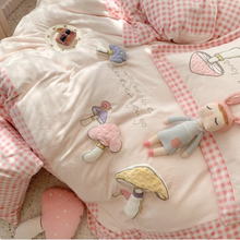 Load image into Gallery viewer, &quot;Arna&#39;s&quot; Collection - Luxury Flannel Velvet #D Mushrooms Bedding Set 6 piece Twin/Single
