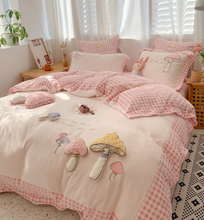 Load image into Gallery viewer, &quot;Arna&#39;s&quot; Collection - Luxury Flannel Velvet #D Mushrooms Bedding Set 6 piece Twin/Single

