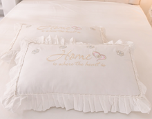Load image into Gallery viewer, &quot;Arna Lisa Royal Collection&quot; - New Luxury White 100% Cotton Floral Embroidery Bedding Set
