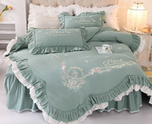 Load image into Gallery viewer, &quot;Arna Lisa Royal Collection&quot; - New Luxury White 100% Cotton Floral Embroidery Bedding Set
