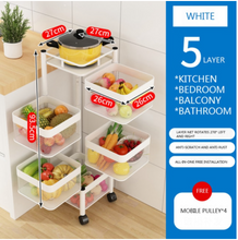 Load image into Gallery viewer, Versatile Storage Set on Casters -  Multi-layer Baskets Kitchen/Bedroom/Bathroom/Sewing Room/Toys
