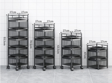 Load image into Gallery viewer, Versatile Storage Set on Casters -  Multi-layer Baskets Kitchen/Bedroom/Bathroom/Sewing Room/Toys
