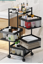 Load image into Gallery viewer, Versatile Storage Set on Casters -  Multi-layer Baskets Kitchen/Bedroom/Bathroom/Sewing Room/Toys
