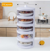 Load image into Gallery viewer, 5 Piece Storage Set - Transparent Stackable Food Insulation Cover Dust/Fly Proof Portable
